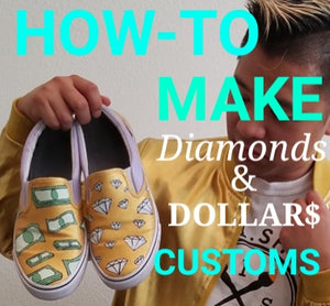 Diamonds & Dollar$ Canvas Customs – Just1 Shoes
